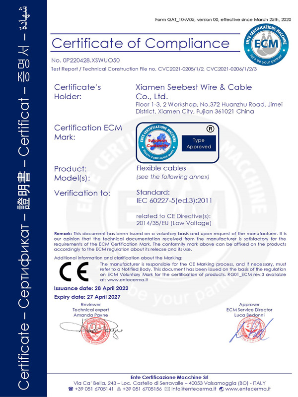 Seebest Cable CE Certificate